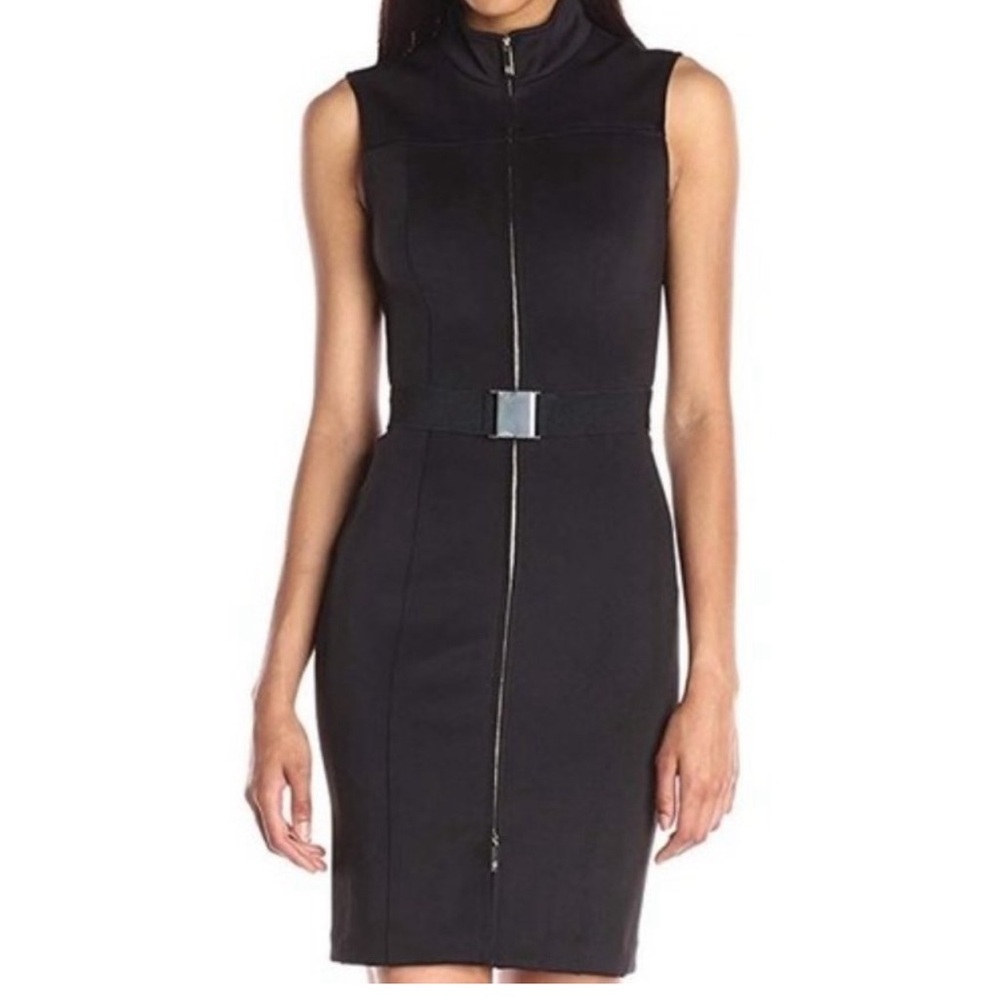 Tommy Hilfiger (size 8) Black Belted Scuba Dress with belt